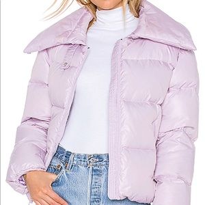 light purple puffer jacket